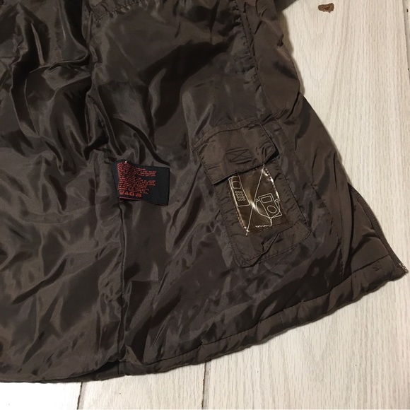 Peace Love Chill Dow Puffer Jacket Women Medium Brown Hooded - Picture 6 of 11